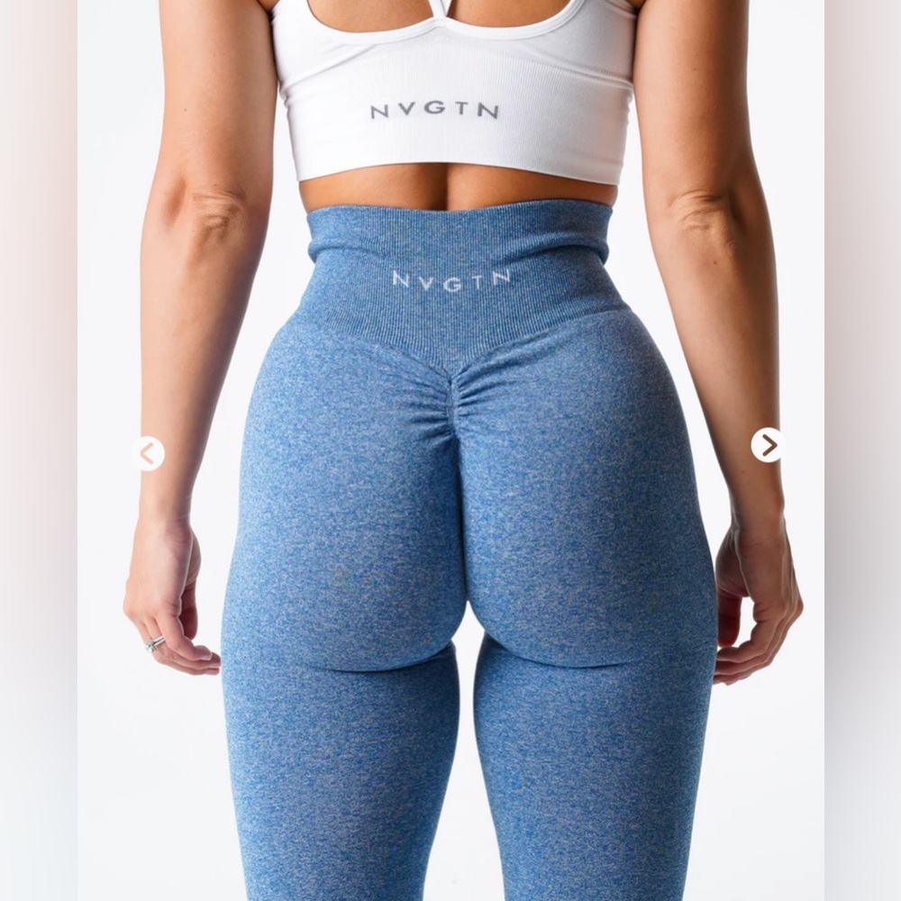 NVGTN sky blue scrunch seamless leggings